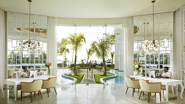 Lobby view of the azul beach resort negril jamaica