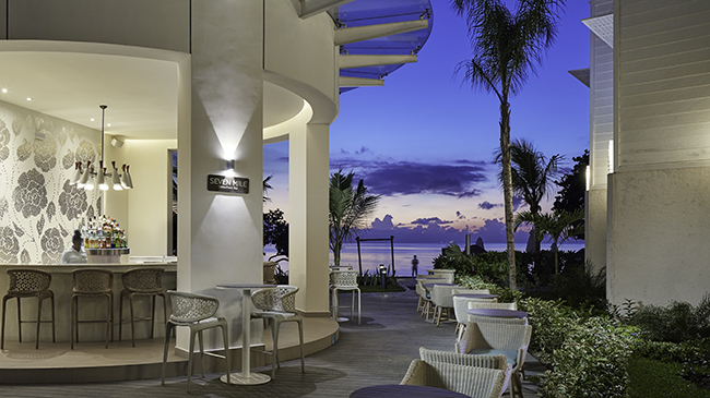 Memorable sunset view sitting at a bar located at azul beach resort negril jamaica
